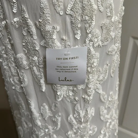 Lulus Everlasting Passion White Sequin Beaded Backless Maxi Dress